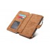 iPhone 6 6s Plus 5.5 - CaseMe Vintage 2 in 1 Genuine Leather Flip Zipper Wallet Protective Cover Case - Brown